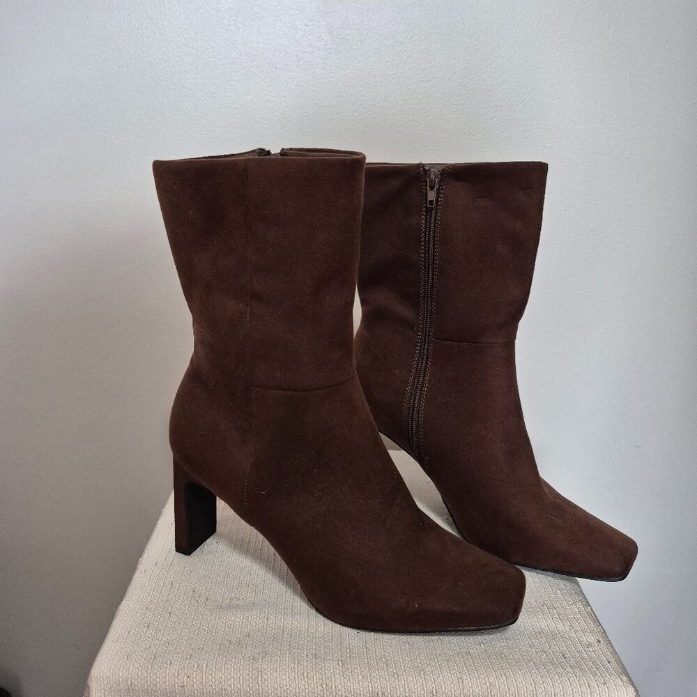 Chocolate Brown Faux Suede Boots